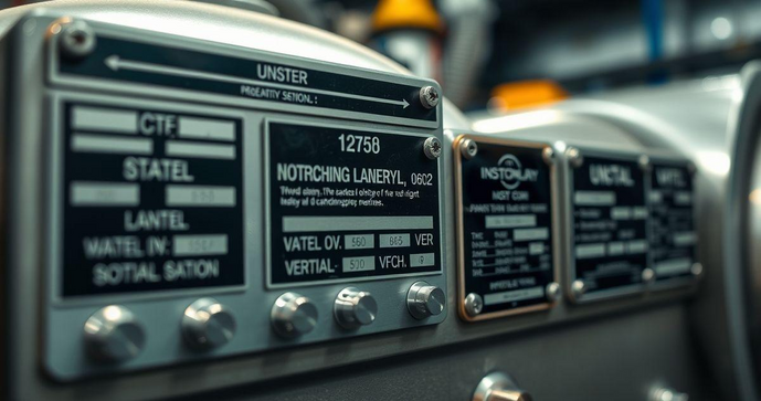 Placas de Identifica&ccedil;&atilde;o para Equipamentos Industriais