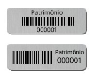 Etiqueta de patrimônio em alumínio